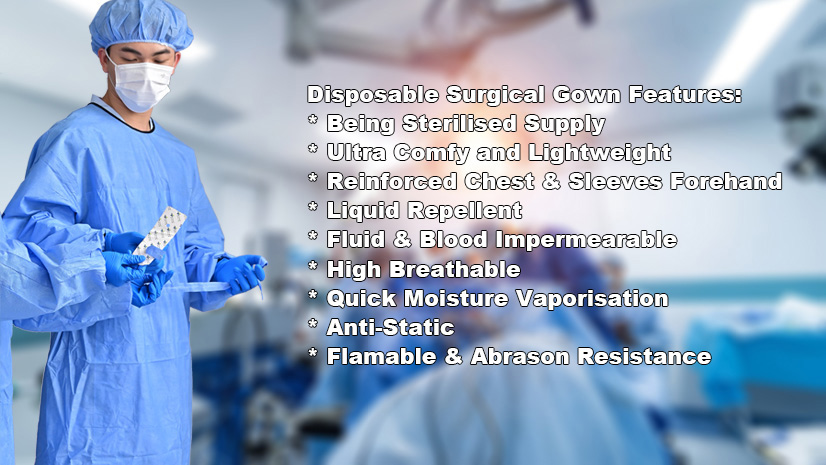 Reinforced Sterile Disposable Surgical Gown